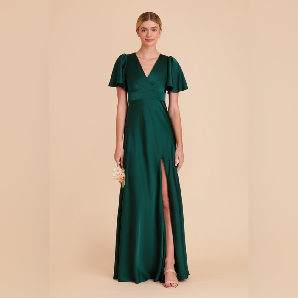 Birdy Grey Marni Dress - Bridesmaid - Matte Satin Emerald size M